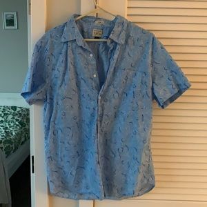 wavy j crew lightweight button up